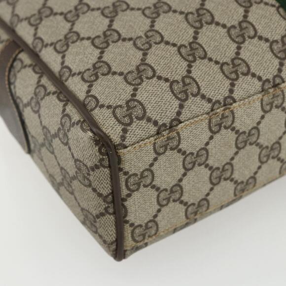 GUCCI GG Supreme Web Sherry Line Bag PVC Beige Gold 378 002 3839 Auth 151577 - Picture 8 of 16